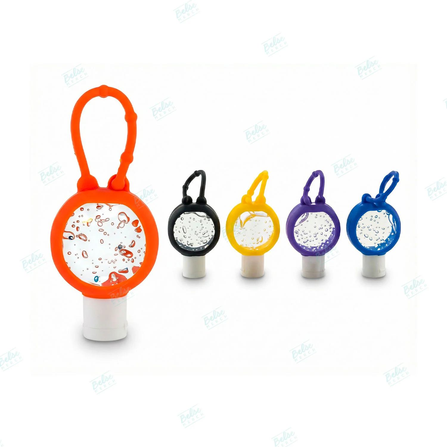 Gel antibacterial con estuche de silicona redondo merchandising personalizado lima miraflores