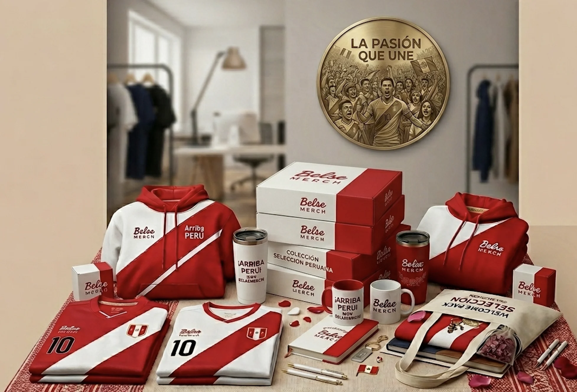 MERCHANDISING FUTBOLERO PERUANO BLANQUROJA